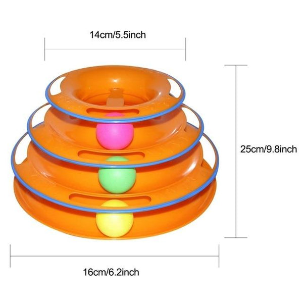 Three Levels pet cat toy Tower Tracks Disc cat Intelligence Amusement triple pay disc cat toys ball Training Amusement plate 201