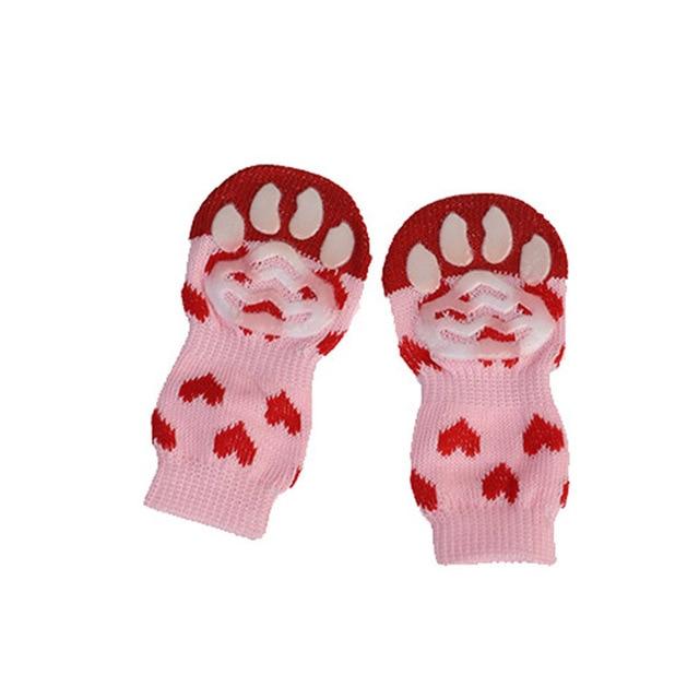 4 Pcs Pet Puppy Dog Socks Anti-slip Knitting Breathable Elasticity Warm Winter Indoor Hogard NO22