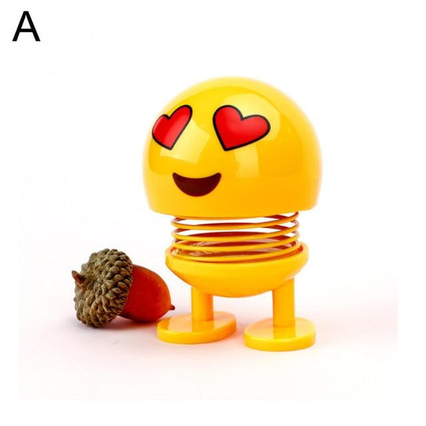 Car Interior Dashboard Decoration Creative Toys Cute Cartoon Funny Emoji Shaking Head Toys  Car Ornament Smilely Car Accessories