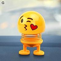 Car Interior Dashboard Decoration Creative Toys Cute Cartoon Funny Emoji Shaking Head Toys  Car Ornament Smilely Car Accessories
