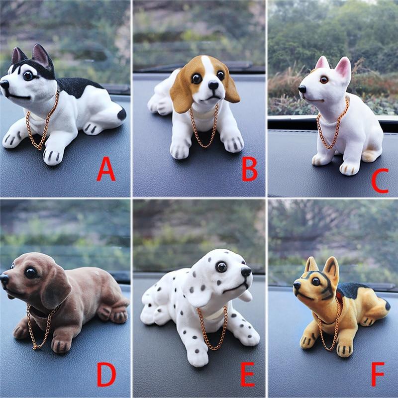 kongyide Car Ornaments Cute Creative Car Doll Shaking Head Dog Ornaments Car Interior Decorations  mar13