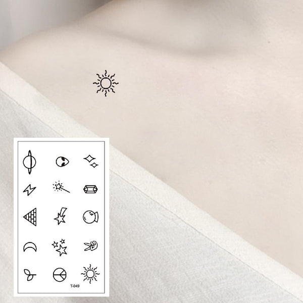 T-049 Multiple patte small pattern cool temporary tattoo sticker female simple line pattern body art new design fake male tattoo