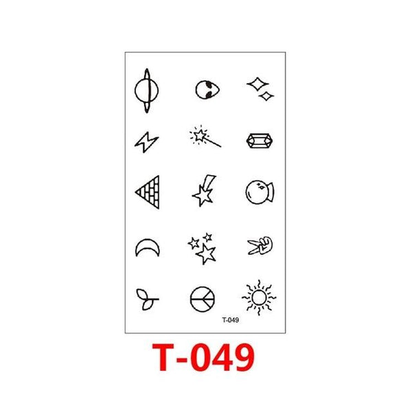 T-049 Multiple patte small pattern cool temporary tattoo sticker female simple line pattern body art new design fake male tattoo