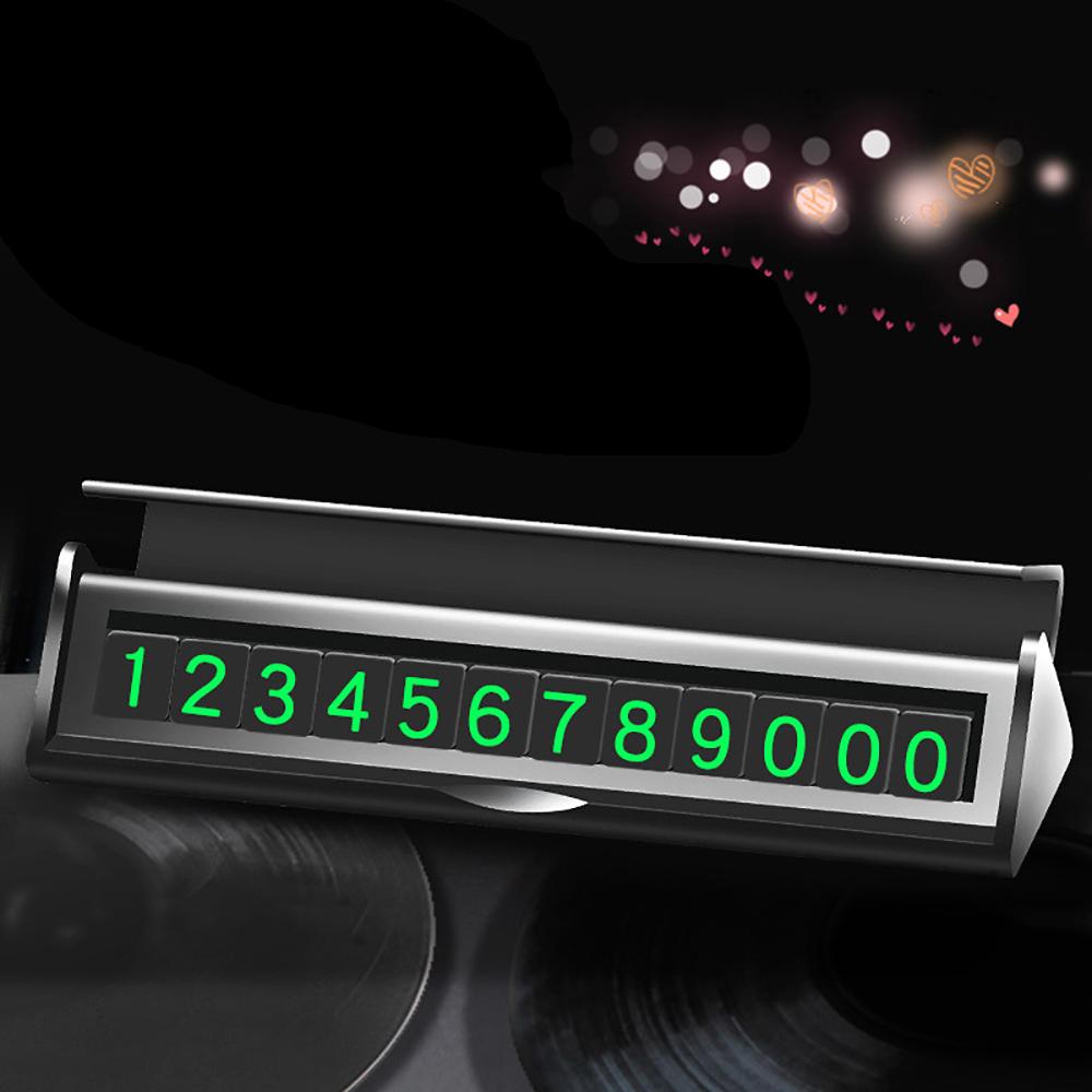 Hidden Car Temporary Parking Card Phone Number Sticker Drawer Hideable Luminous Telephone Number Plate Automobiles Accessories
