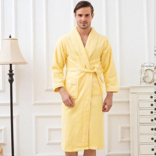 New Winter Bathrobe Men Towel Fleece Warm Soft Cotton Long Sleep Kimono Robe Bathrobe Male Dressing Gown Robes Plus Size XL