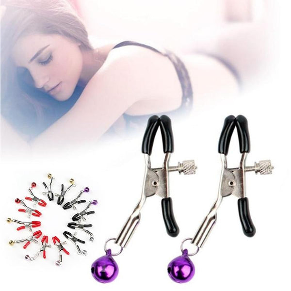 2Pcs Double Bells Nipple Clamps Flirting Teasing Breast Clips Fetish Bondage SM Games Erotic Toys For Adults Women Sex Products