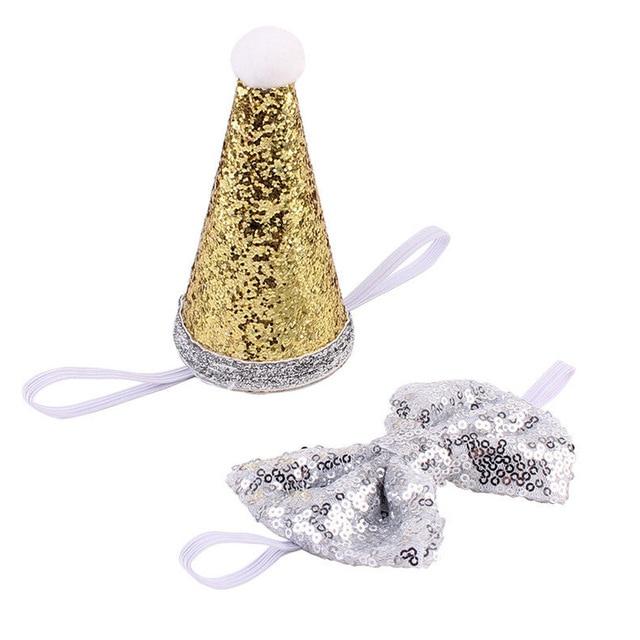 Crown & Bow Tie Pet Dog Puppy Birthday Hat Party Costume Headwear Decoration