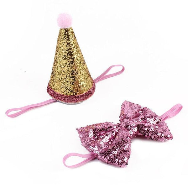 Crown & Bow Tie Pet Dog Puppy Birthday Hat Party Costume Headwear Decoration