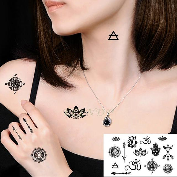Waterproof Temporary Tattoo Sticker small cross sun and moon on finger ear tatto flash tatoo fake tattoos for girl women men