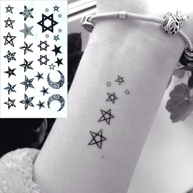 Waterproof Temporary Tattoo Sticker small cross sun and moon on finger ear tatto flash tatoo fake tattoos for girl women men