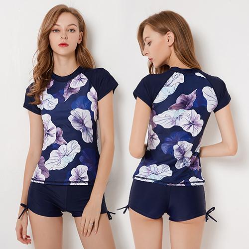 Vikionfly Large Tankini Swimsuits Women Plus Size Swimwear 2019 Long Sleeve Retro High Waist Bathing Suit Swim Suit With Shorts