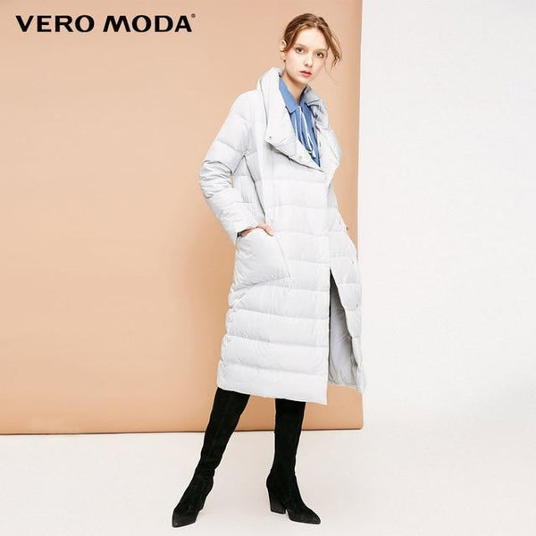 Vero Moda new 90% white duck down side pocket long down jacket women