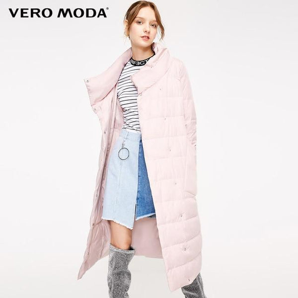 Vero Moda new 90% white duck down side pocket long down jacket women