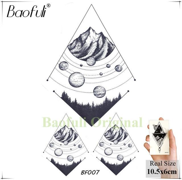 BAOFULI Hummingbird Petal Leaves Tree Temporary Tattoo Paper Flower Draw Black Tatoo Body Art Arm DIY Waterproof Tattoo Sticker
