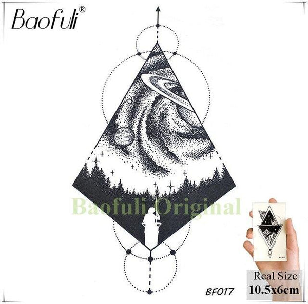 BAOFULI Hummingbird Petal Leaves Tree Temporary Tattoo Paper Flower Draw Black Tatoo Body Art Arm DIY Waterproof Tattoo Sticker