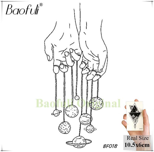 BAOFULI Hummingbird Petal Leaves Tree Temporary Tattoo Paper Flower Draw Black Tatoo Body Art Arm DIY Waterproof Tattoo Sticker