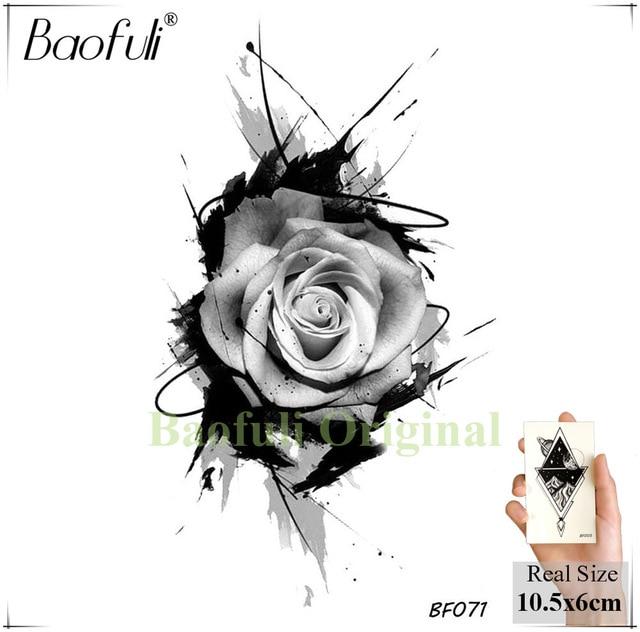 BAOFULI Hummingbird Petal Leaves Tree Temporary Tattoo Paper Flower Draw Black Tatoo Body Art Arm DIY Waterproof Tattoo Sticker