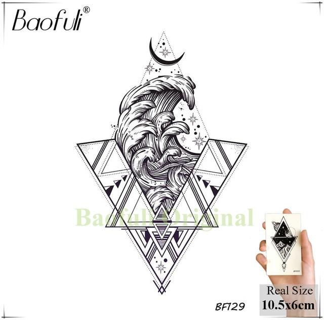 BAOFULI Hummingbird Petal Leaves Tree Temporary Tattoo Paper Flower Draw Black Tatoo Body Art Arm DIY Waterproof Tattoo Sticker