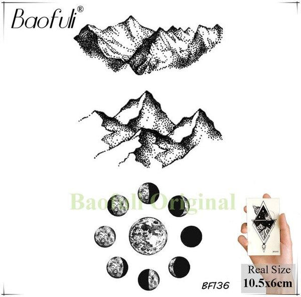 BAOFULI Hummingbird Petal Leaves Tree Temporary Tattoo Paper Flower Draw Black Tatoo Body Art Arm DIY Waterproof Tattoo Sticker