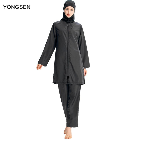 YONGSEN 2019 new Women Muslimah Islamic Swimsuit Sport Clothing Plus Size Burkinis Printed Floral Modest Muslim Swimwear Hijab
