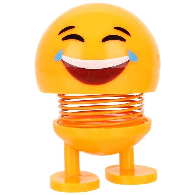 Funny Spring Dashboard Toy Car Ornaments Emoji Shaker Shaking Head Doll Auto Decors Interior Accessories