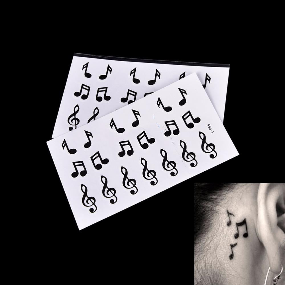 Waterproof Music Note women men Temporary fake Tattoo Sticker girl flash tattoo Water Transfer