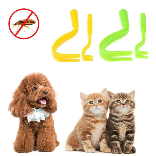 2PCS Pet Fleas Remover Hook Lice Plastic Portable Horse Human Cat Dog Pet Supplies Home Tick Remover Tool