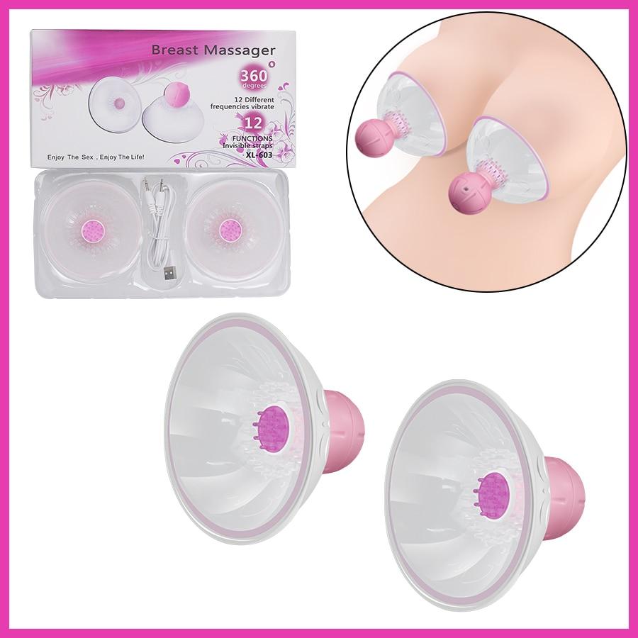 FLXUR 12 Mode Breast Vibrators For Women Sucking Nipple Stimulation Massage Sucker Big Breast Rotating Vibration Erotic Product