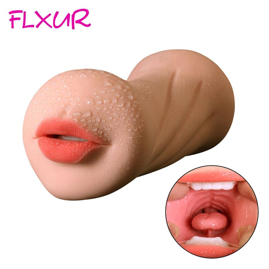 FLXUR Male Artificial Vagina Pussy Vibrator Sex Toys For Men Realistic Oral Sex Anal Masturbation Cup Erotic Sex product for Men