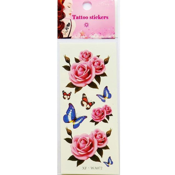 Waterproof Temporary Tattoos 3D Butterfly Flower Fake Tattoos Sticker