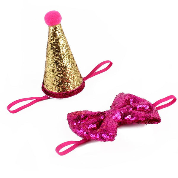 Crown & Bow Tie Pet Dog Puppy Birthday Hat Party Costume Headwear Decoration
