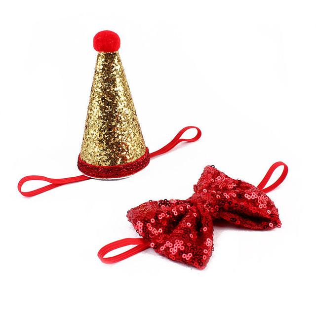 Crown & Bow Tie Pet Dog Puppy Birthday Hat Party Costume Headwear Decoration