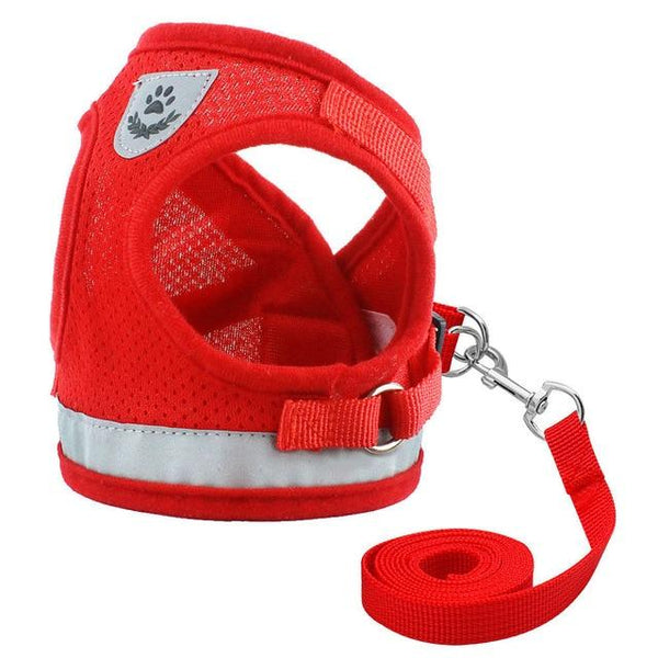 Mesh Puppy Pet Harness Small Dogs Cat Harness and Leash Reflective Adjustable Nylon Vest for Chihuahua Pug French Bulldog