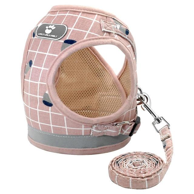 Mesh Puppy Pet Harness Small Dogs Cat Harness and Leash Reflective Adjustable Nylon Vest for Chihuahua Pug French Bulldog