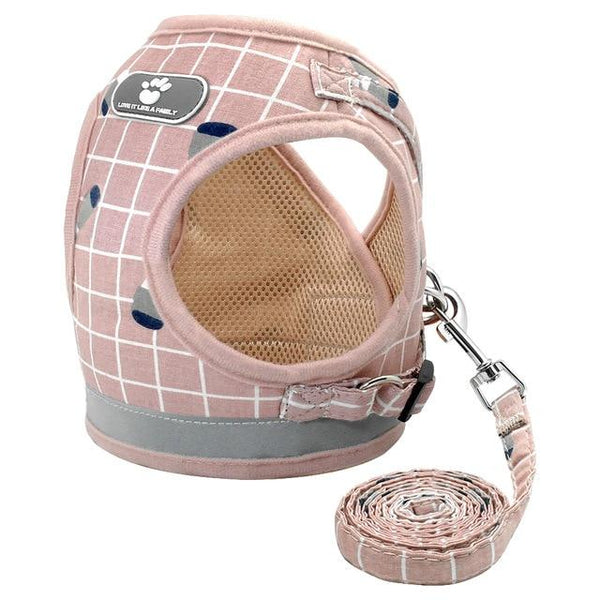 Mesh Puppy Pet Harness Small Dogs Cat Harness and Leash Reflective Adjustable Nylon Vest for Chihuahua Pug French Bulldog