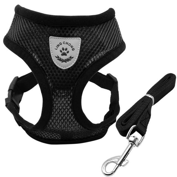 Mesh Puppy Pet Harness Small Dogs Cat Harness and Leash Reflective Adjustable Nylon Vest for Chihuahua Pug French Bulldog