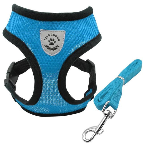 Mesh Puppy Pet Harness Small Dogs Cat Harness and Leash Reflective Adjustable Nylon Vest for Chihuahua Pug French Bulldog