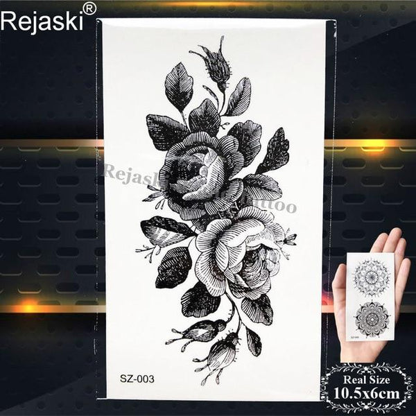 Rejaski Women Flirtatious Tattoo Stickres Body Art Painting Girl Fashion Temporary Tattoo Geometric Rose Dreamcatcher Fake Tatoo