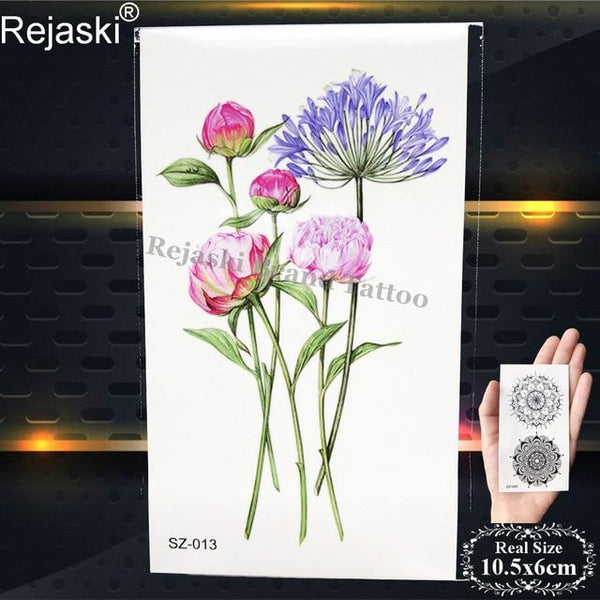 Rejaski Women Flirtatious Tattoo Stickres Body Art Painting Girl Fashion Temporary Tattoo Geometric Rose Dreamcatcher Fake Tatoo