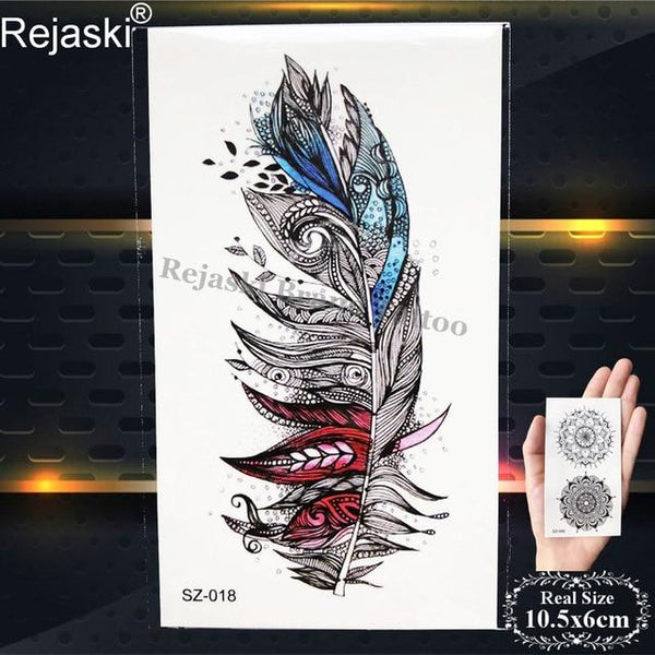 Rejaski Women Flirtatious Tattoo Stickres Body Art Painting Girl Fashion Temporary Tattoo Geometric Rose Dreamcatcher Fake Tatoo
