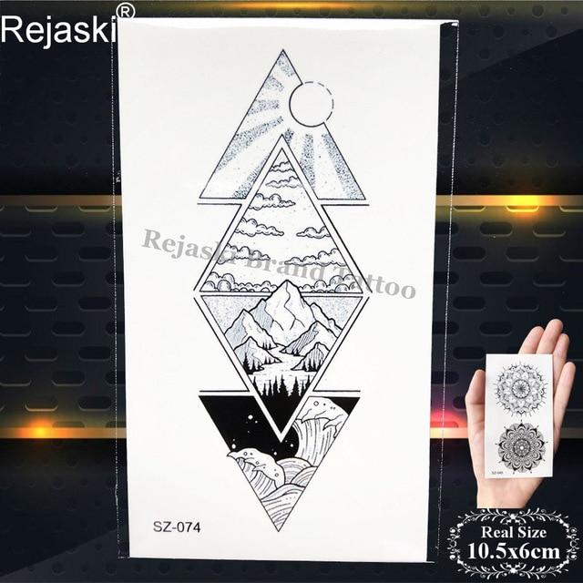Rejaski Women Flirtatious Tattoo Stickres Body Art Painting Girl Fashion Temporary Tattoo Geometric Rose Dreamcatcher Fake Tatoo