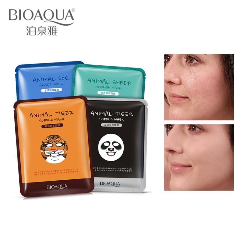 BIOAQUA 1 pcs Skin Care Sheep/Panda/Dog/Tiger Facial Mask Moisturizing Cute Animal Face Care Masks