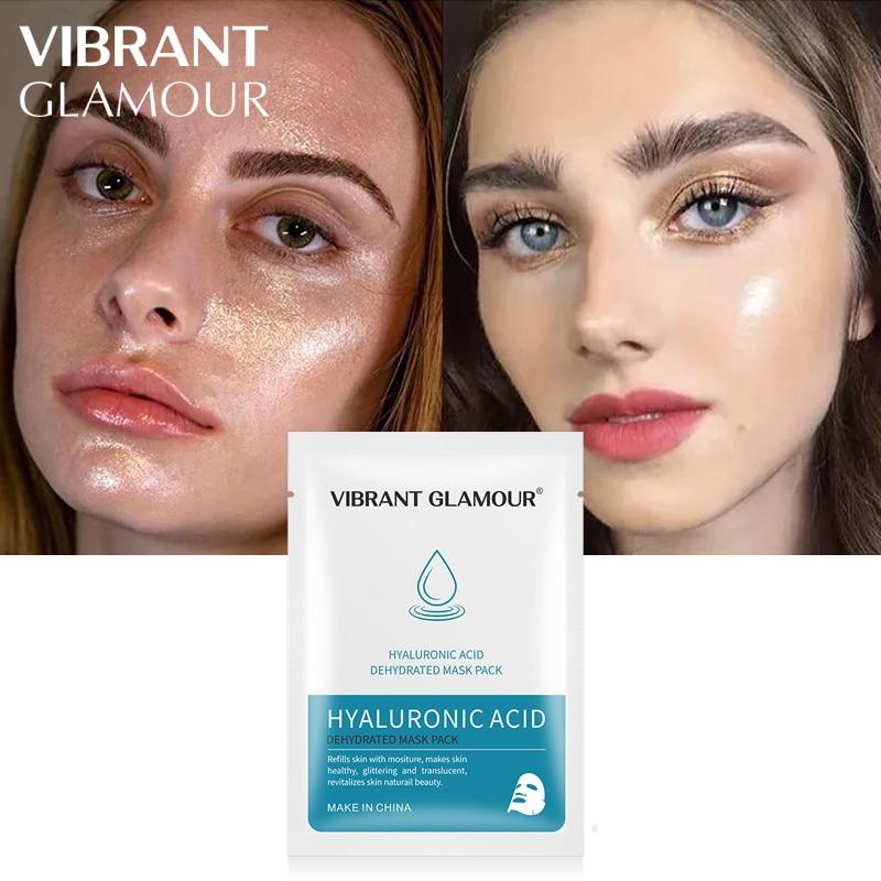 VIBRANT GLAMOUR Hyaluronic Acid Face Mask Deep Hydration Oil Control  Whitening Moisturizing Smooth Delicate Anti-wrinkle Care