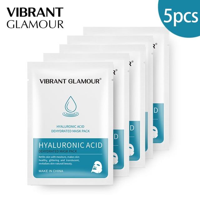 VIBRANT GLAMOUR Hyaluronic Acid Face Mask Deep Hydration Oil Control  Whitening Moisturizing Smooth Delicate Anti-wrinkle Care