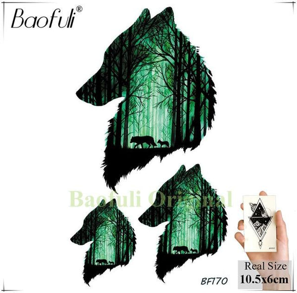 Sexy Fox Flowers Feather Women Temporary Tattoo Black Geometric Waterproof Fake Tatoos Body Art Arms Legs DIY Tattoo Stickers