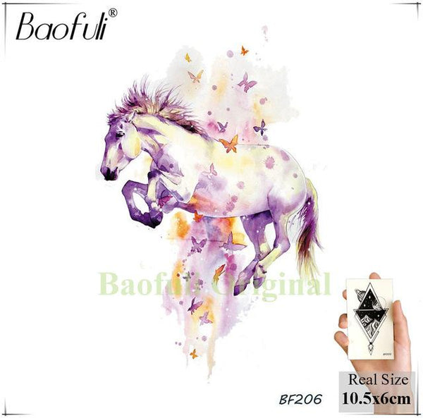 Sexy Fox Flowers Feather Women Temporary Tattoo Black Geometric Waterproof Fake Tatoos Body Art Arms Legs DIY Tattoo Stickers