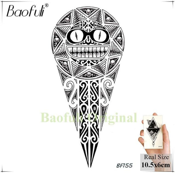 Sexy Fox Flowers Feather Women Temporary Tattoo Black Geometric Waterproof Fake Tatoos Body Art Arms Legs DIY Tattoo Stickers