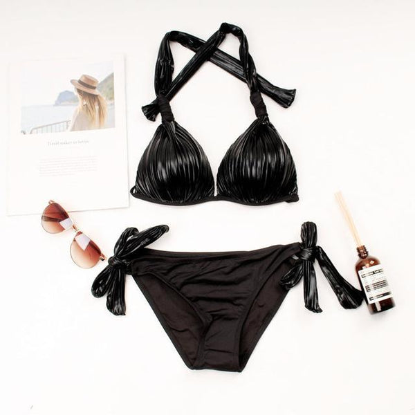 Sexy Bikinis Women Swimsuit gold silver Cut Out Bathing Suits Push Up Bikini Print Swimwear Beach Wear With Underwire Biquini
