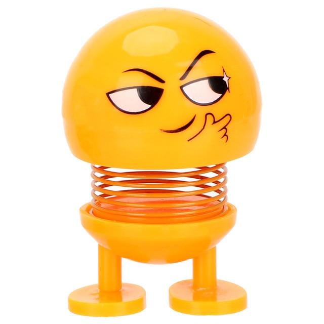FORAUTO Shaking Head Toys Car Ornaments Bobblehead Nod Dolls Cute Cartoon Funny Emoji Wobble Lovely Car Dashboard Decor Auto