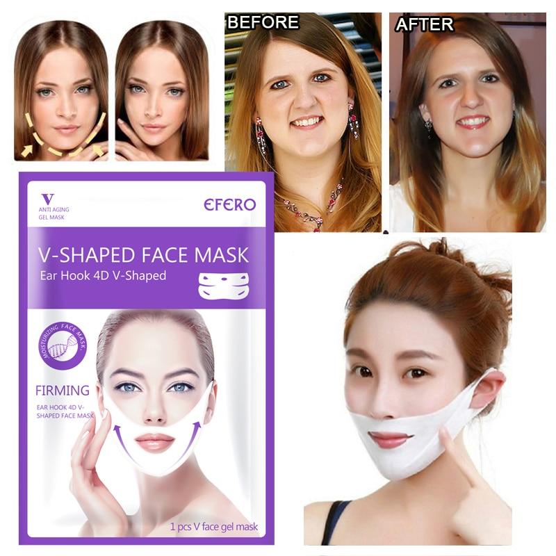 EFERO Moisturizing Facial Mask Lifting Visage Chin Neck Face V Shape Lifting Mask Peel-off Mask To Slim Firm Face Skincare TSLM1